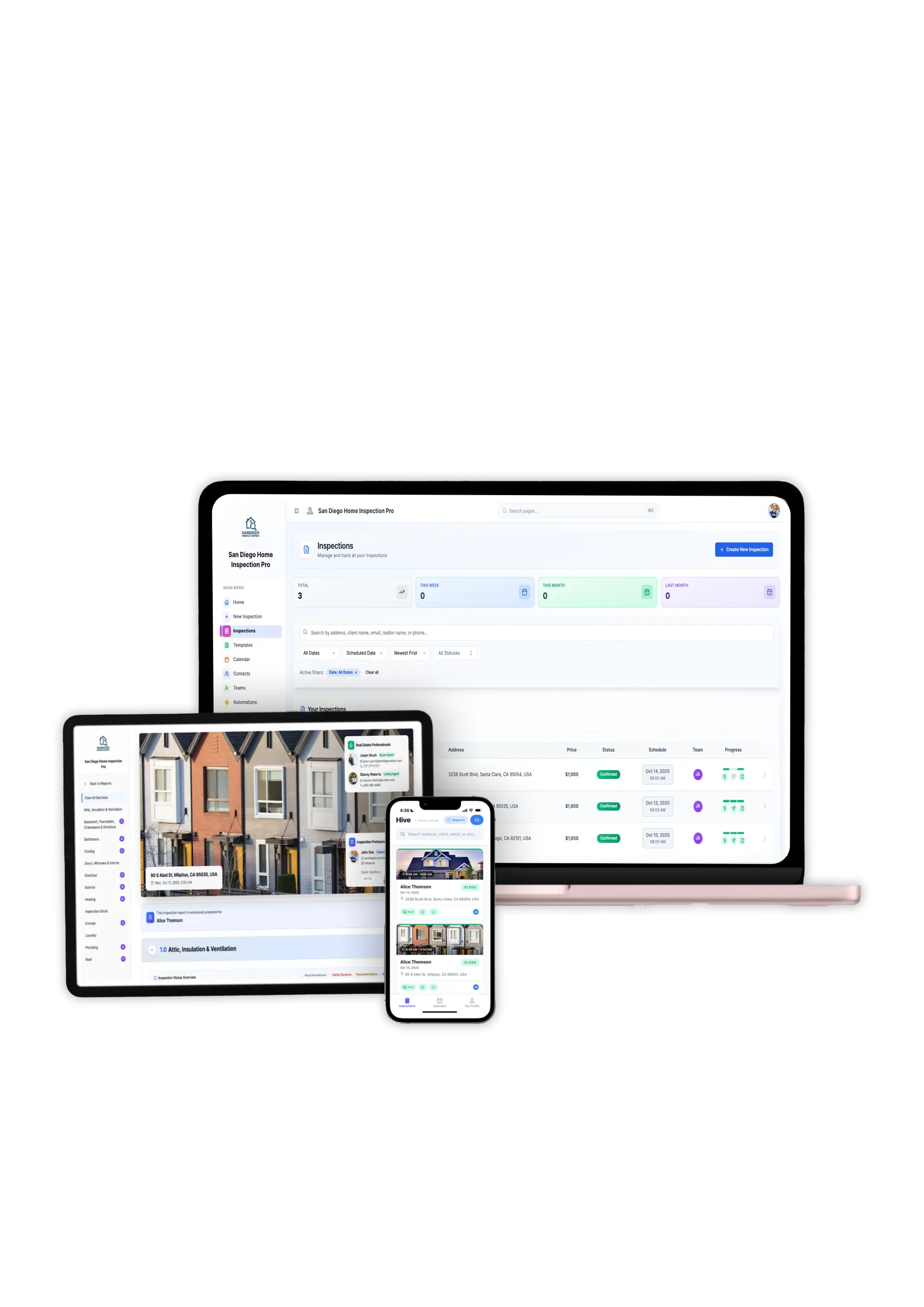 Electronic inspection report displayed on tablet